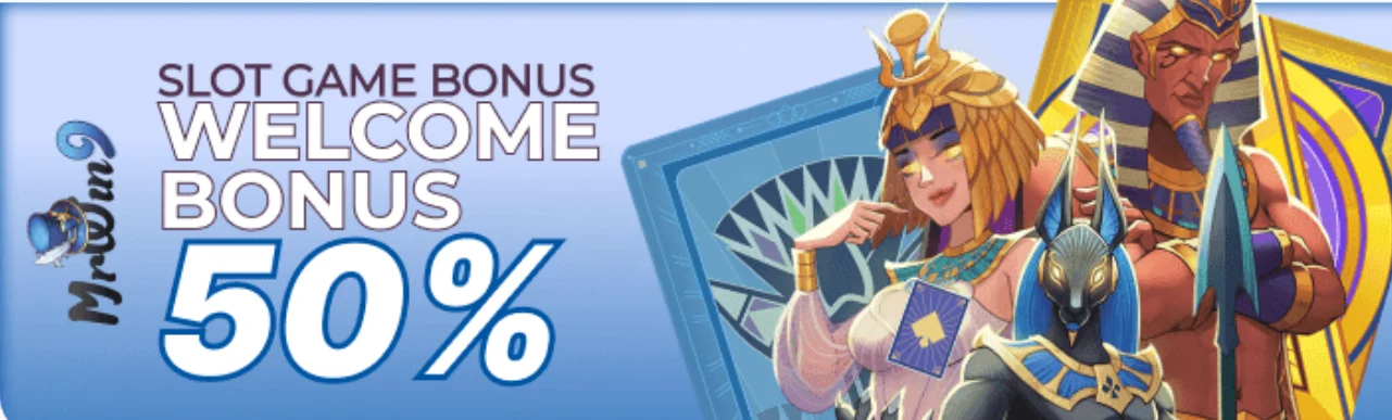 MrWin9 50% welcome slot bonus banner